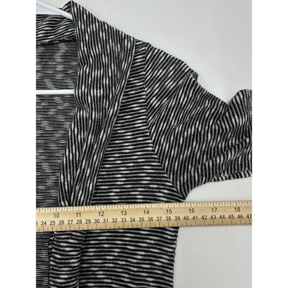 Poetry Womens Cardigan Size Large Black Striped Long Sleeve Open Front - Picture 7 of 10